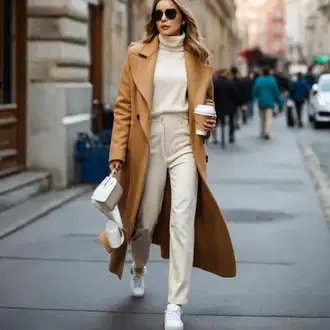 Ljeto Outfit sa Bež/Kaki Boyfriend Hlače/Naborane hlače/Ravna Hlača/Lanene Hlače/Ležerna Hlača/Hlače s Prorezom/Carrot Hlače/Hlače od muslina/Chino Hlače/Paperbag Hlača koton "Elegantni Casual Outfit"