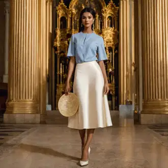 Elegantní outfity Matriční úřad s Bílá/Krémová Dlouhá Sukně/Midi Sukně/Džínová vintage sukně/Kalhotová sukně/Maxi sukně/Moderní Sukně/Unisex Sukně/Džínová Sukně/90tá Léta Sukně/Sukně do Délky Lýtka levi's ® "Elegantní matčin křestní vzhled"Look: Bar, Koncert, Divadlo, Matriční úřad