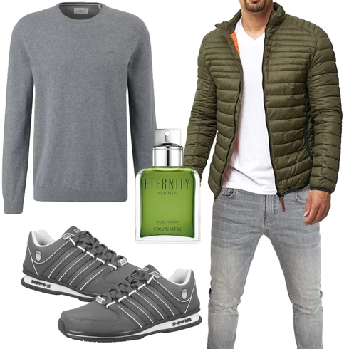 Blau/Grün Winter Parka Indicode Jeans kombinieren