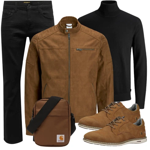 Braun/Dunkelbraun/Khaki Mantel/Stehkragen-Strickjacke/Strickjacke/Kunstlederjacke/Wachsjacke/Jacke mit Seitlichem Reißverschluss/Nachhaltige Jacke/Vintage Lederjacke/Übergangsjacke/Kunstfaserjacke/Lederjacke Jack & Jones kombinieren mit Schwarz/Grau/Khaki Hose Große Größe/Slim Fit Jeans/Straight Leg Jean/Damen 7/8-Länge Jeans/Leder Schuhe/Jeans mit Schlitz/Regular-Fit Jeans/Cropped Jeans/Tapered-Jeans/Lederjacke/Low Rise Jean/Winterjacke Only & Sons