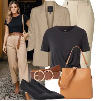ľahký Outfit sa Crna/Tamnosiva/Siva Zamotana Majica/Majica/Majica s vodopadnim izrezom/Kratki top/Skraćena Majica/Majica i top Athlecia "Outfit za slobodno vrijeme"
