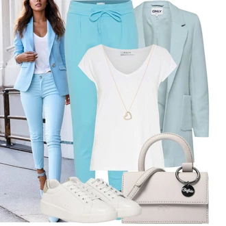 Outfit s Zlatý/Bílá Bohatě zdobený náhrdelník/Collier/Jemný Řetízek AllSaints "Vzhledy pro volný čas"
