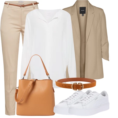 Kombinace Šedá/Hnědá/Béžová/Bílá/Krémová/Khaki Halenkové Body/Blůza s knoflíčkem/Halenka se Stojatým Límcem/Dlouhá Halenka/Halenka s Dlouhým Rukávem/Oversize Halenka/Oversize Muselínová Blůza/Slip-on Halenka/Tunikové Tričko Vila