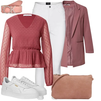 Carina Outfit s Bílá/Béžová Teniska na platformě Puma "Vzhledy pro volný čas"