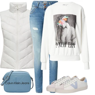 Dlouhé Zima Outfit s Světle šedá/Bílá Originální mikina/Fleecová Mikina/Kožená bunda/Sportovní mikina/Unisex Mikina S Kapucí/Vintage mikina Only "Vzhledy pro volný čas"