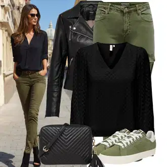 Outfit sa Crna Majica Poslovna košulja/Džemper/Bluza I Tunika Only "Outfit za slobodno vrijeme"