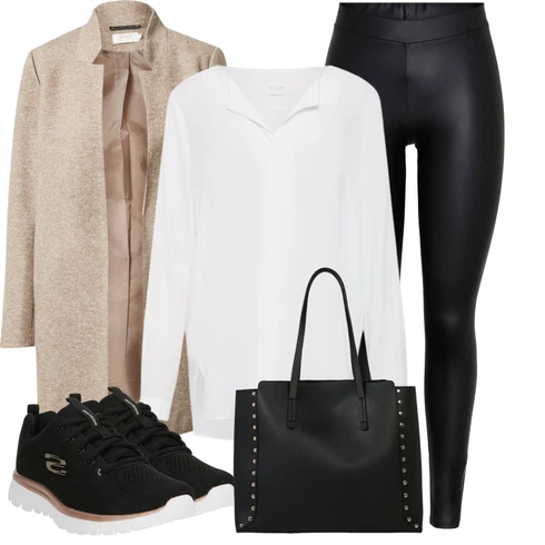Kombinace Šedá/Hnědá/Béžová/Bílá/Krémová/Khaki Halenkové Body/Blůza s knoflíčkem/Halenka se Stojatým Límcem/Dlouhá Halenka/Halenka s Dlouhým Rukávem/Oversize Halenka/Oversize Muselínová Blůza/Slip-on Halenka/Tunikové Tričko Vila