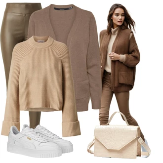 Carina Outfit s Bílá/Béžová Teniska na platformě Puma "Outfity na volný čas"