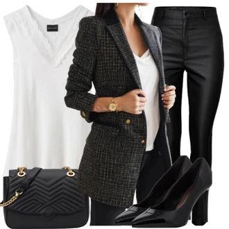 Chic outfity Svátost oltářní s Bílá/Krémová Halenka S 3/4 Rukávem/Halenka s Mašlí/Halenka s Nafouknutým Rukávem/Mušelínová Halenka/Dětská hračka/Carmen Blůza warehouse "Italský business look"Look: Bar, Křest, Svátost oltářní, Biřmování, Galavečer, Škola