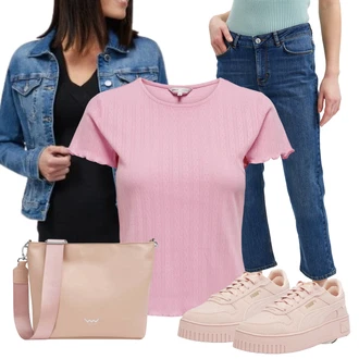 3/4 Rukáv Outfit s Džínové Bund/Krátké Džínové Bundičky orsay "Jarní Outfit"