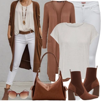 Ležérní Pracovní pohovor Outfit s Hnědá/Tmavě hnědá/Tmavě červená Aldo "Jarní Outfit"Look: 70tá léta, Boho, Chytrý příležitostný, Glamourové, Ležérní, Venkovský styl, Bezešvé, Elegantní