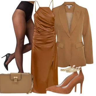 S řetízkem Outfit s Hnědá/Oranžová/Béžová Přezková bota/Lodička na Vysokém Podpatku/Lodička s vysokým nártem/Veganská Bota/Lodička S Páskem/Elegantní Bota/Bota Na Podpatku/Pohodlná lodička/Boty Mary Jane/Lodička s T-páskem/Vintage Lodička Tamaris "Jarní Outfit"