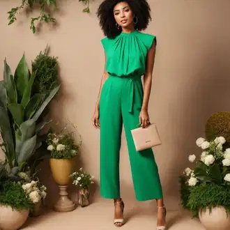 Green pants outfits "Jumpsuit Abiball Outfit"