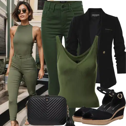 Kombinace Tmavě Zelená/Khaki/Zelená Úzká Kalhoty/Slinky Kalhoty/Chinos/Tregíny/Skinny Kalhoty/Strečová Kalhoty/Kalhoty se Štěrbinou Dorothy Perkins