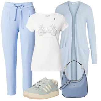 Pletený Outfit s Světle modrá/Modrá Pletenina veľkej veľkosti/Tunika/Šaty Móda Pro Plnoštíhlou Vila "Lehký outfit"