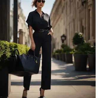 Outfity pro matriční úřad s Černá/Khaki/Tmavě šedá/Béžová Kalhoty s Vysokým Pasem/Plisovaná Kalhoty/Plisovaná Kalhoty/Široká Kalhoty/Marlene Kalhoty/Kalhoty s nášivkou uprostřed guido maria kretschmer women "Letní Pohřební Oblečení"