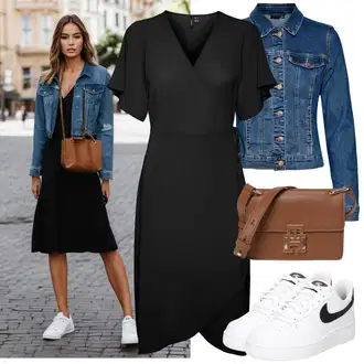 Jaro Outfit s Modrá/Tmavě modrá/Světle modrá/Pastelové barvy Krátké Džínové Bundičky/Džínové Bund VERO MODA "Lehký outfit"