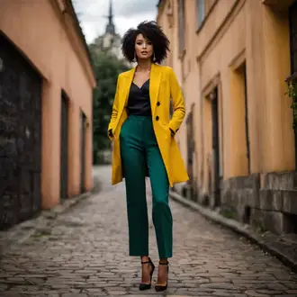 Ljeto Outfit sa Svjetlozelena/Zeleno/Kaki Slip-on Hlača/Boyfriend Hlače/Lanene Hlače/Ležerna Hlača/Hlače od muslina/Štofaste hlača/Naborane hlače/Muška Kožna Jakna/Jogger Hlača/Jersey Hlača Pieces "Moderni odijelo odijelo"