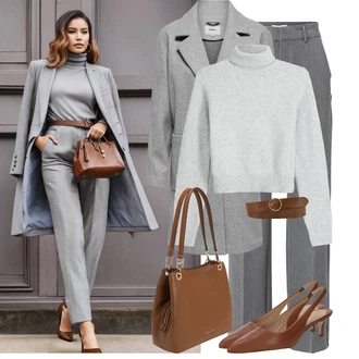 Outfit sa Siva/Srebro/SvjetloSiva Kratki Džemper/Jednostavni Džemper/Basic Džemper/Džemper Od Kašmira/Džemper s rol ovratnikom/Pulover s Rol Ovratnikom bershka "Elegantan izgled"
