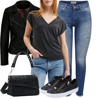 Outfity pro volný čas Zima s Modrá Only "Módní Outfit pro volný čas"