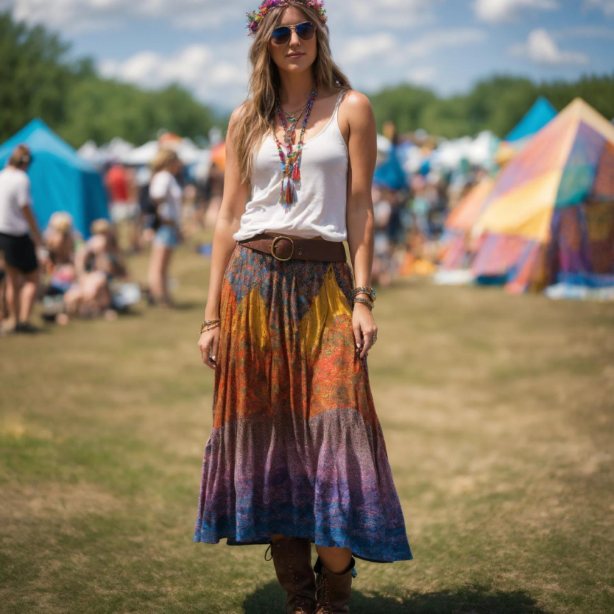 Vegaoo Hippie-Outfit Für Damen – Flower Power Kostüm Mit Bauchfreiem Oberteil, Schlaghose & Haarband