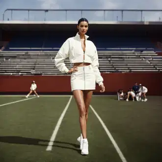 Outfit sa Bijela/Smeđa Mini Suknja/Teniska Suknja/Suknja Iz 90-ih Under Armour "Opušteni sportski stil"