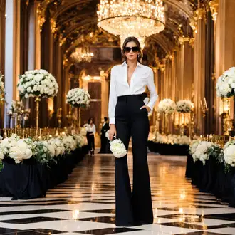 Kombinacije za vjenčanje Old Money sa Crvena/Smeđa/Bijela/Žuta/Crna Košulja s Bluzom/Košulja kratkih rukava Object "Outfit za goste na vjenčanju u Standesamtu"Look: Stil, Old Money, 50-ih godina, Babydoll, cool
