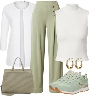 Outfit s Krémová/Bílá Kabát/Tunika Only "Cool každodenní outfit"
