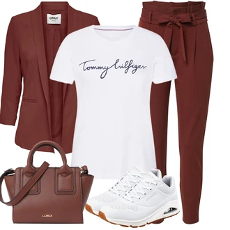 Outfit sa Pink/Crvena/Zeleno/Plava Bluza top/Majica za plažu/Traperice/Party Top/Pulover za plažu/Top za plažu/Balon majica/Ležerni topić/Majica za plažu/Jakna/Košulja top/Majica s printom/Kratki top Tommy Hilfiger "Odjeća za slobodno vrijeme"