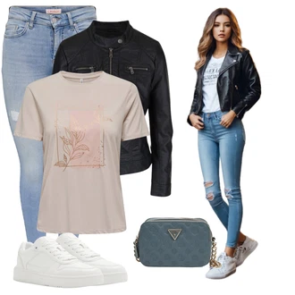 Midi Outfit s Bílá/Krémová Teniska s dírkovaným vzorem/Letní Tenisky/Kožené Tenisky/Nízká Teniska/Teniska na platformě/Úzká Teniska Aldo "Outfity na volný čas"