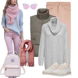 Outfit s Růžová/Béžová Wrangler "Outfity na volný čas"