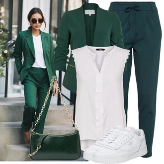 Elegantní Outfit s Bílá/Šedá/Hnědá Halenka Móda Pro Plnoštíhlou/Halenka a Tunika Tunika Only "Cool každodenní outfit"Look: Styl, Lehký, Rad, Emo, 20 léta, Elegantní, Kancelář, Old Money, Příliš oblečený, S průsvitem