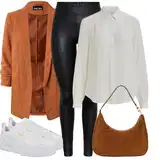 Outfity s lesklými legínami image
