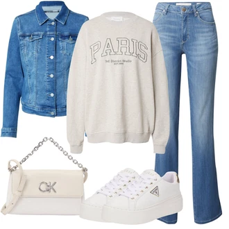 outfit mit Teddy Superga/Superge z ježkom/Superge z Bleščicami Guess "Popolna pomladna obleka"