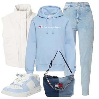 Visok vratnik outfit mit Siva Tommy Jeans "Pomladanski Outfit"