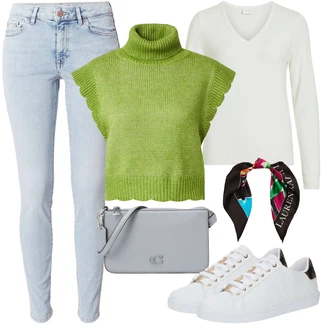 outfit mit Superga Superge z Bleščicami/Teddy Superga/Superge z ježkom Guess "Pomladanski Outfit"