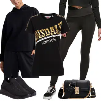 outfit mit Športna majica/Tiskana majica/Majica s potiskom/Grafična majica/Lepa Majica/Casual Majica Lonsdale "Pomladanski Outfit"