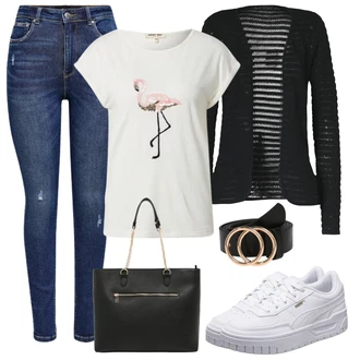 Denim outfits mit Temno modra/Modra Kavbojke z Razporkom/Usnjena Jakna/Usnjene Čevlje/Zimska jakna/Kavbojke na Poteg/Push up Kavbojke/Kavbojke Visokega Pasu/Kavbojke z Luknjo/Usnjene jakne/Ženske 7/8 Kavbojke/Gležnarji Only "Pomladanski Outfit"