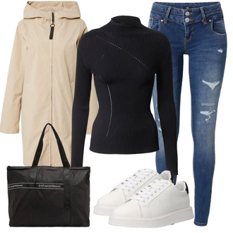 Prešite outfit mit Temno modra/Modra Usnjena Jakna/Motoristične Kavbojke/Kavbojke z Luknjo/Usnjene jakne/Kavbojka z Nizkim Pasom/Kavbojka z Nizkim Pasom/Push up Kavbojke/Zimska jakna LTB "Pomladanski Outfit"