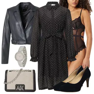 outfit mit Temno siva/Črna/Rjava/Siva Italijansko krilo/Krilo za zavezovanje/Pisarniško krilo/Krilo za matično pisarno/Zavito Krilo/Krščansko krilo NÜMPH "Pomladanski Outfit"
