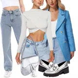 Preproste Slouchy Kavbojke outfiti za dame image