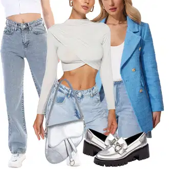 90. leta, Stil outfit mit Svetlo modra/Modra Široke Kavbojke/Vintage kavbojke/Usnjena Jakna/Mom Jean/Usnjena Moška Jakna/Široke Kavbojke/Dad Kavbojka bİkelİfe "Pomladanski Outfit"Look: Priložnostne, Klasična, Mehko, Prevelik, Egirl, Eleganten, Modna, Lepo, Estetski, Vintage, 90. leta, Preproste, Bik