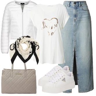 outfit mit Khaki/Rjava/Siva/Bež Torba za čez ramo/Pisarniška torba/Previjalna torba/Vrečka za prenašanje/Nakupovalka/Napihnjena torba/Poslovna torba/Nakupovalna torba/Torba za čez ramo valentino "Pomladanski Outfit"