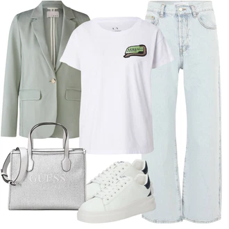 outfit mit Superga Superge z Bleščicami/Superge z ježkom/Teddy Superga Guess "Pomladanski Outfit"