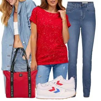 outfit mit Klasična Dolžina/Priložnostni Vrh/Casual Majica/Lepa Majica/Pletena majica/Čipkasta srajca/Čipkasti top/party Majica/Majica Vrh sam73 "Pomladanski Outfit"