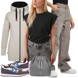 outfit mit Siva/Modra Superge Nizka/Poletne superge/Ozka superga/Vintage superga/Pohodni Čevelj Hummel "Pomladanski Outfit"