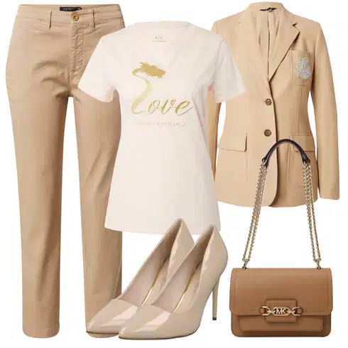 Roza Majice kombinirajte z Polo Ralph Lauren, Khaki/Roza/Rjava/Bež Casual Majice/Lepe Majice/Besede na Majicah/Majice za spanje/Majice s kratkimi rokavi/Grafične Majice Armani Exchange, Bela MICHAEL Michael Kors, Khaki/Bež/Rjava Boyfriend Hlače/Hlače Za Prosti Čas/Keper Hlače Polo Ralph Lauren, Buffalo