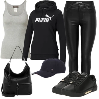 outfit mit Črna Kapa Tommy Hilfiger "Pomladanski Outfit"