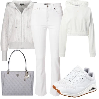 Visok pas outfit mit Bela/Krem Kavbojke Visokega Pasu/Kavbojke z Razporkom/Ženske 7/8 Kavbojke/Gležnarji/Moška majica/Odrezane Kavbojke/Šiškata Kavbojka Polo Ralph Lauren "Pomladanski Outfit"