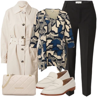 outfit mit Plašč iz Bukleja/Plašč Tri Četrtine Dolžine/Plašč iz Flisa/Plašč iz Tvida MICHAEL Michael Kors "Pomladanski Outfit"